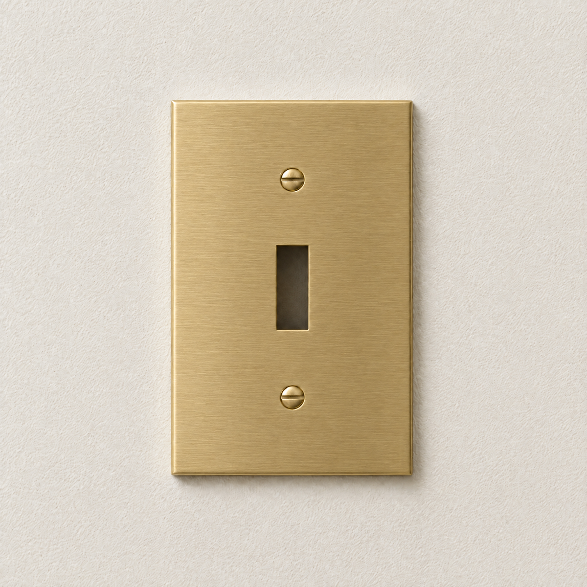 1-Gang Solid Brass Toggle Wall Plate in Satin Brass