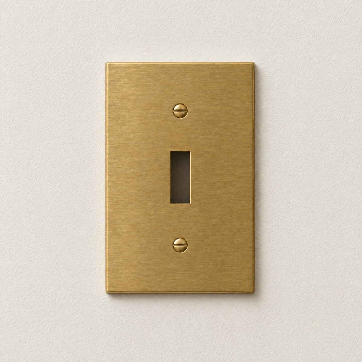 1-Gang Solid Brass Toggle Wall Plate in Unlacquered Brass