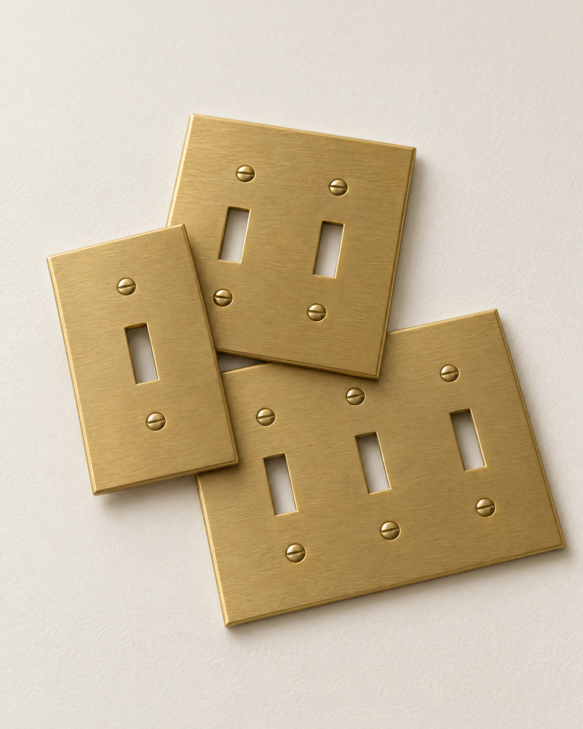 1-, 2- and 3-Gang solid brass toggle wall plates