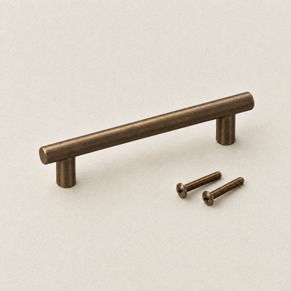 Solid Brass Cabinet Pull in Aged Brass