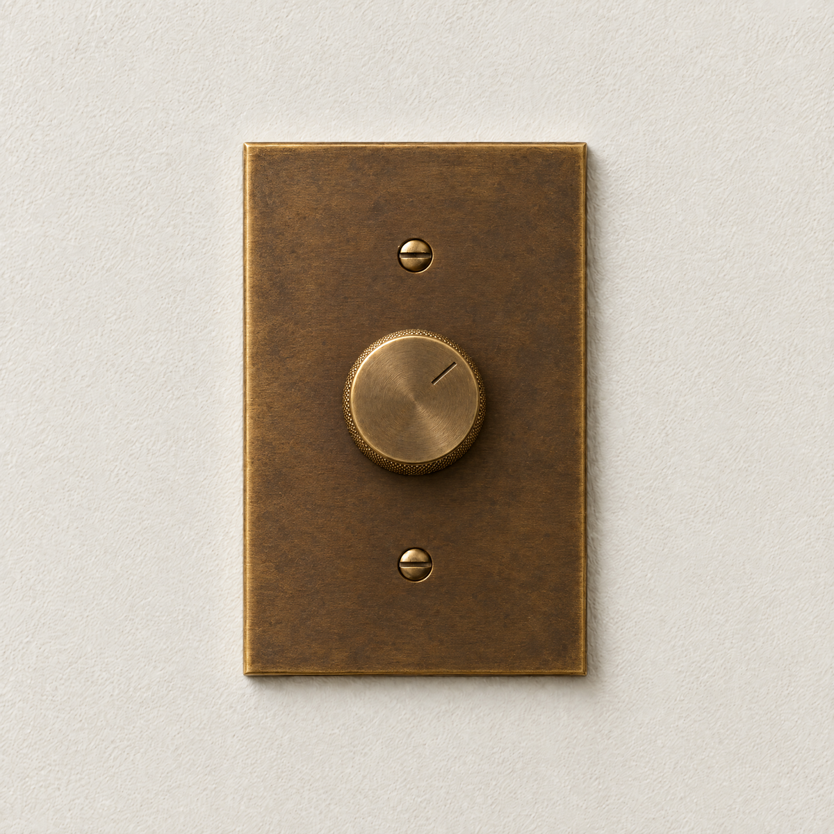 1-Gang Rotary Dimmer Switch in Aged Brass
