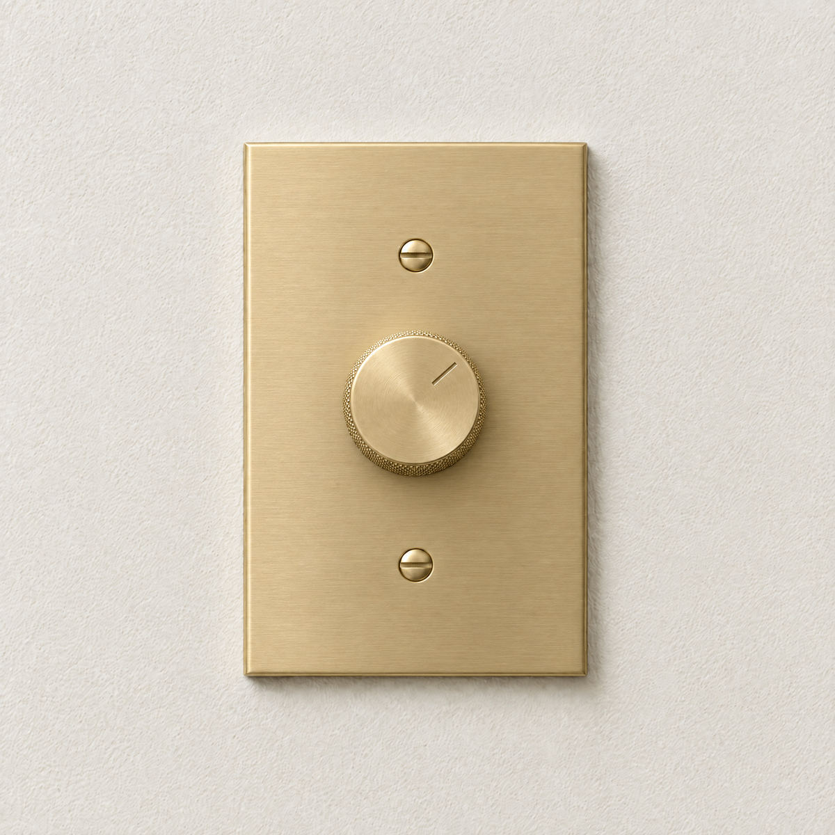 1-Gang Rotary Dimmer Switch in Satin Brass