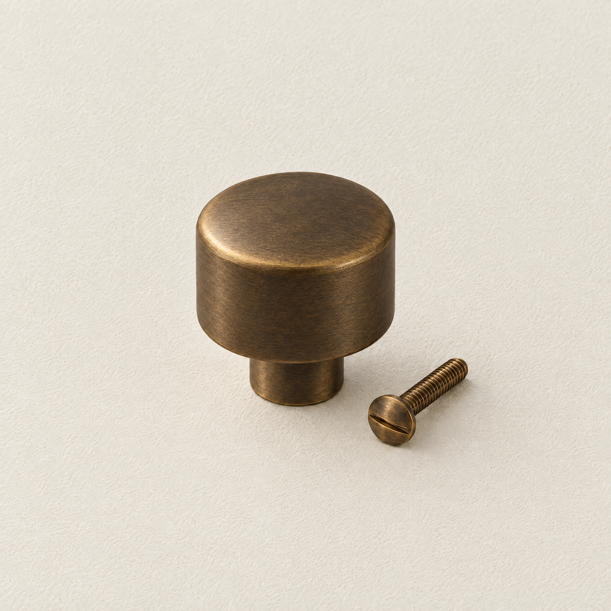 Solid Brass Cabinet Knob in Aged Brass