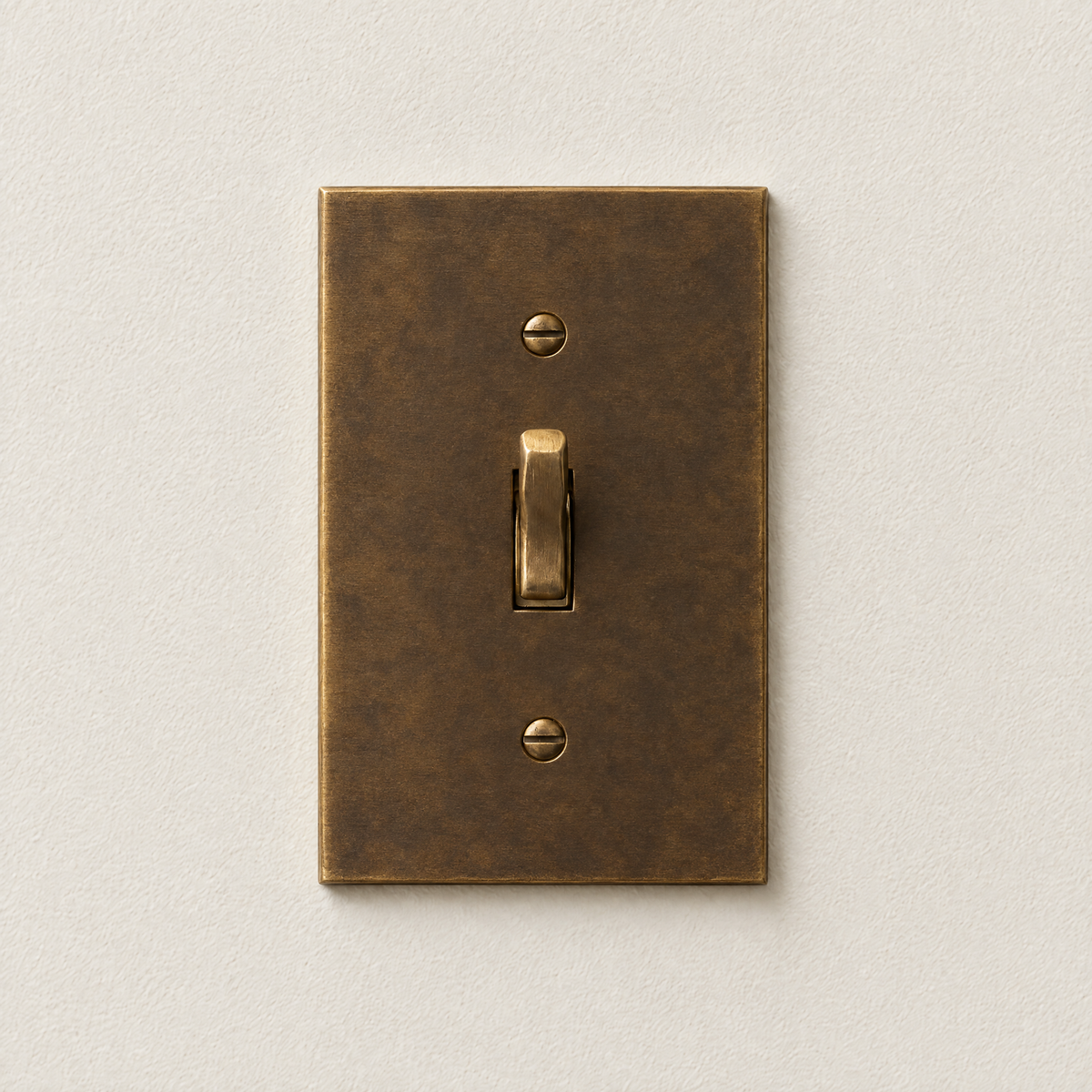 Aged brass toggle switch